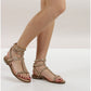 Play Sandal Nude Leather With Gold Studs