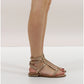 Play Sandal Nude Leather With Gold Studs