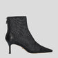Black Net Boot With Crystals