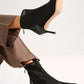 Black Net Boot With Crystals