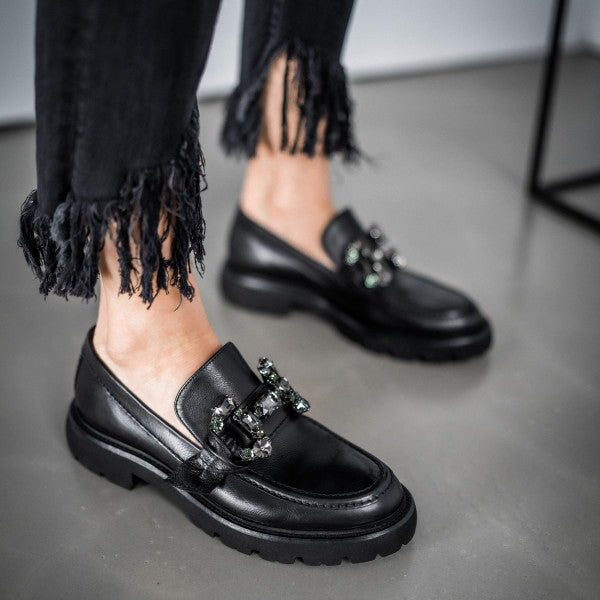 Soft Leather Loafer With Jewel Snaffle