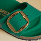 Madrid Big Buckle In Green Patent