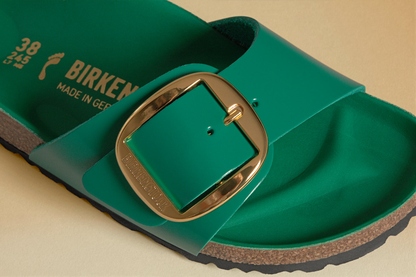 Madrid Big Buckle In Green Patent