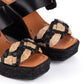 Monochrome Double Strap Wedge