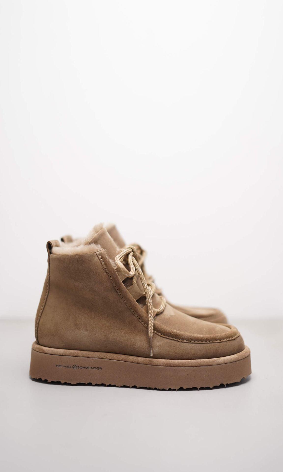 Shearling Laced Boot Platform Sole