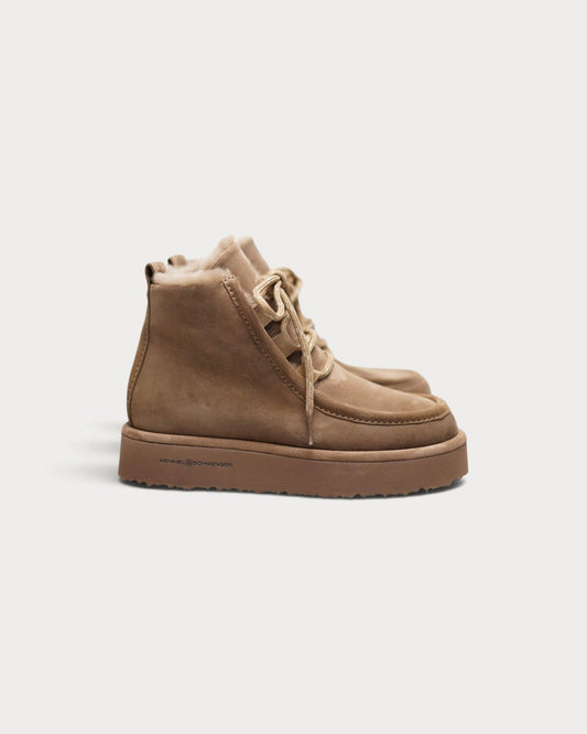 Shearling Laced Boot Platform Sole