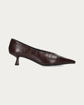 Bibi Lou Leather Court Shoe In Burgundy, side view
