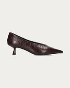 Bibi Lou Leather Court Shoe In Burgundy, side view