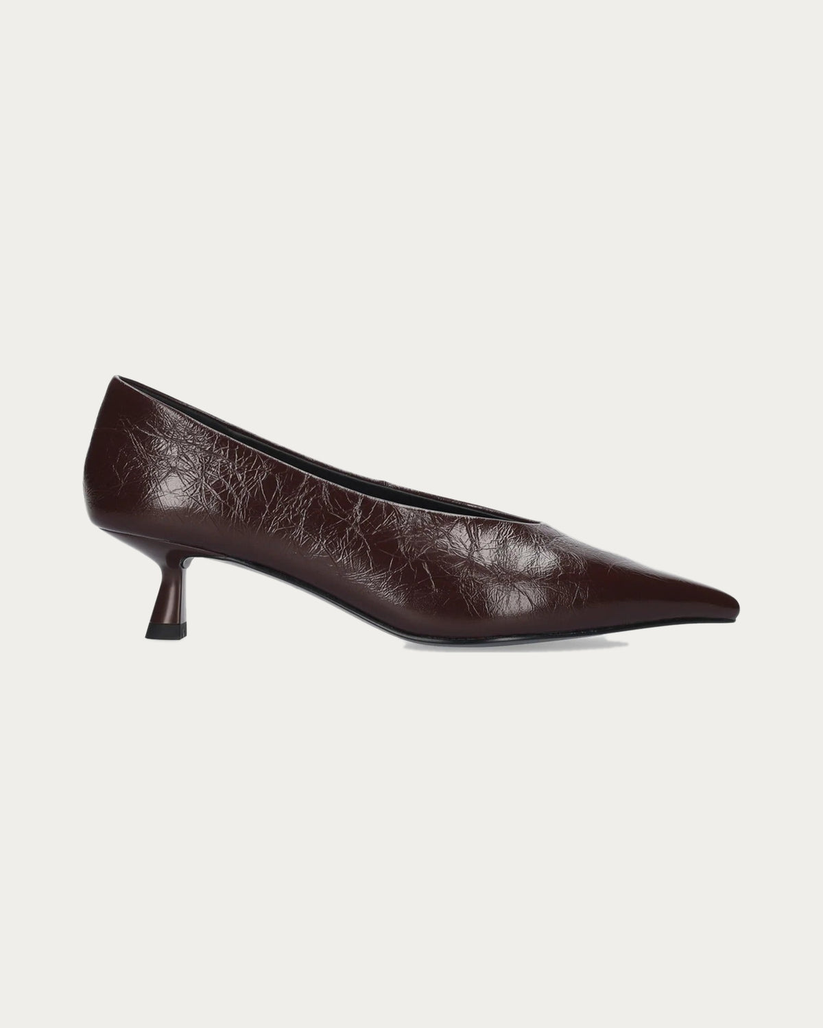 Bibi Lou Leather Court Shoe In Burgundy, side view