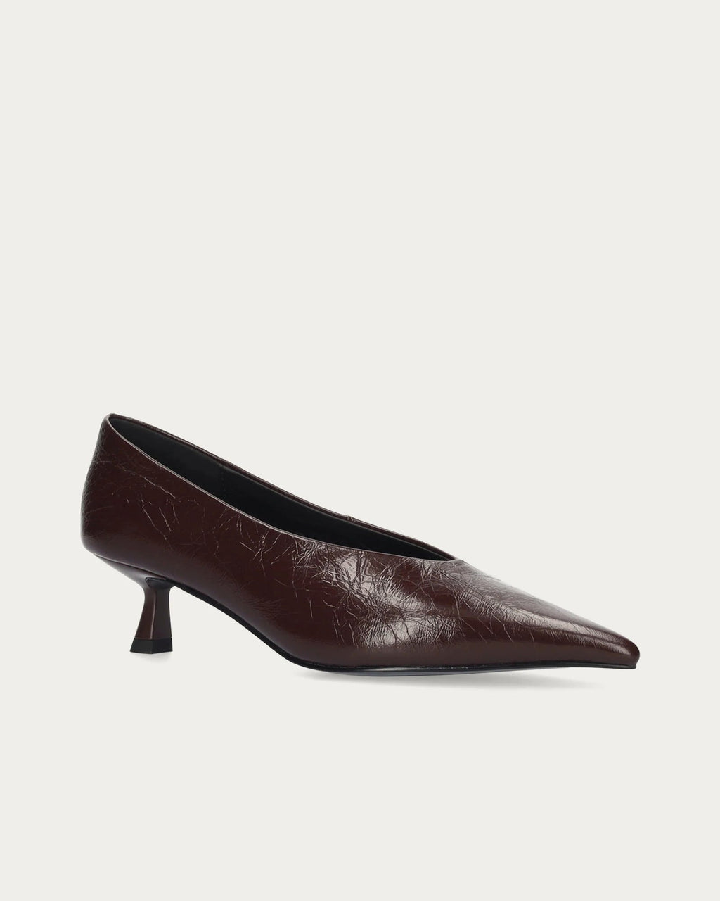 Bibi Lou Leather Court Shoe In Burgundy, three-quarter view