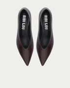 Bibi Lou Leather Court Shoe In Burgundy, top view of the pair