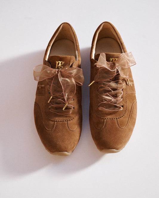 Suede Sneaker With Ribbon Lace