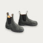 Pair of Blundstone 587 Rustic Black Chelsea Boots showing the pull tabs and TPU outsole