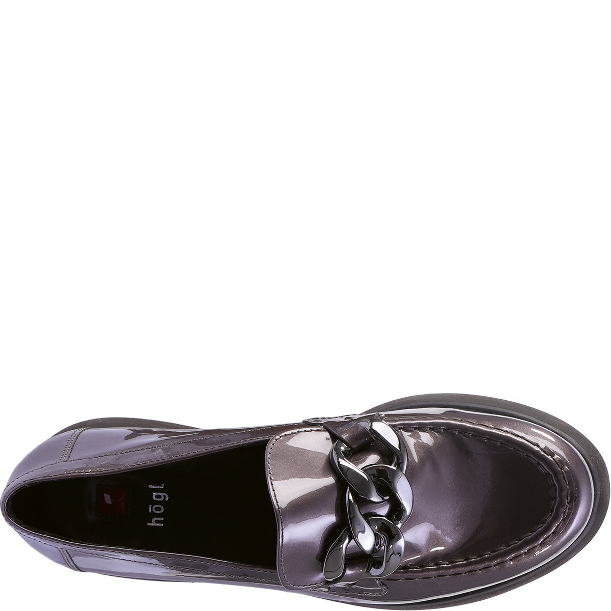 Patent Leather Chunky Loafer In Gunmetal