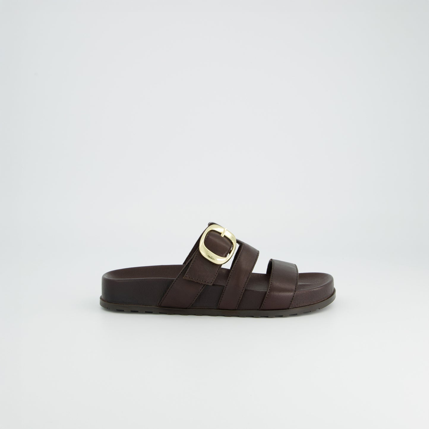 Triple Strap Slider With Gold Buckle
