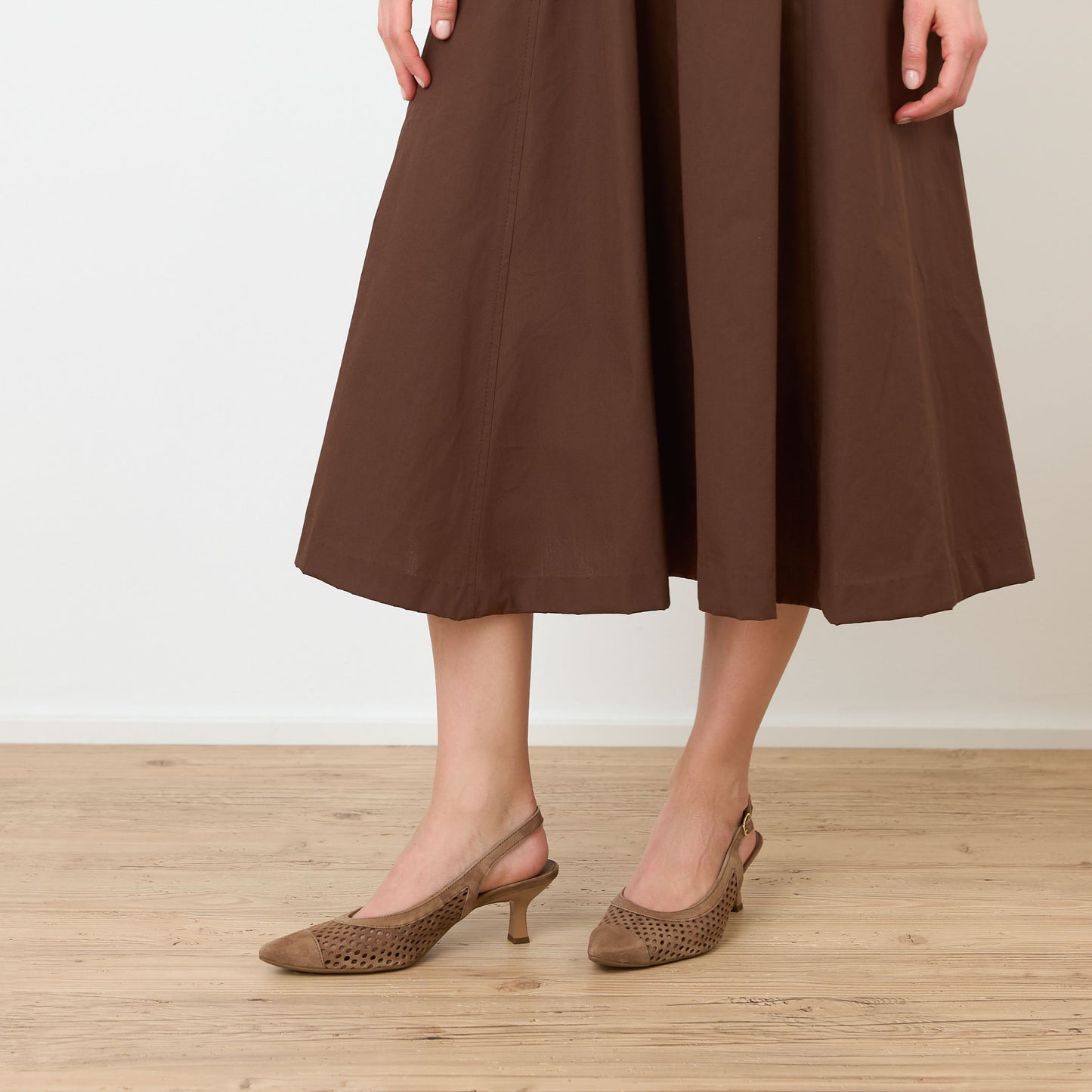 Perforated Slingback In Suede