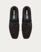 Bibi Lou Lyra Loafer In Brown Suede, top view of the pair