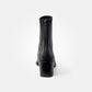 Black Leather Heel Ankle Boot