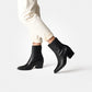 Black Leather Heel Ankle Boot