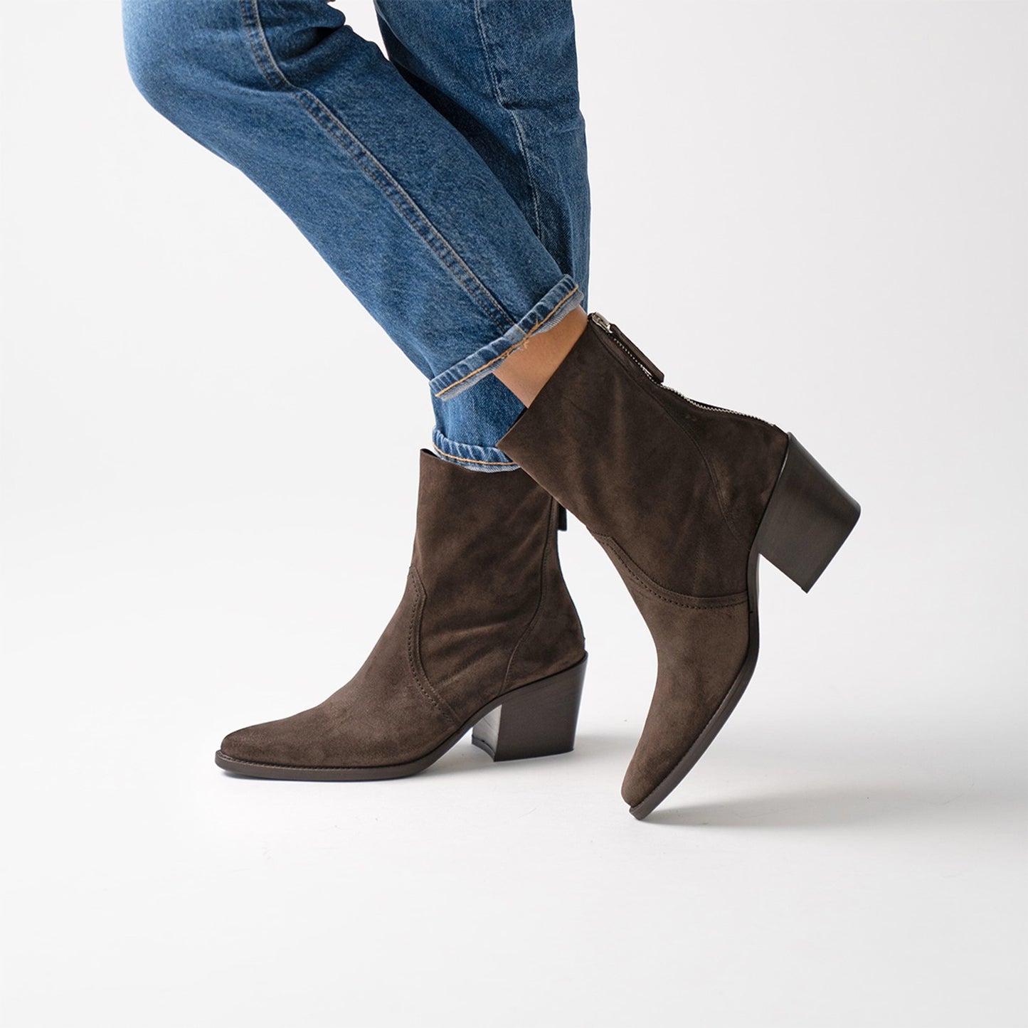 Suede Mocca Heel Boot