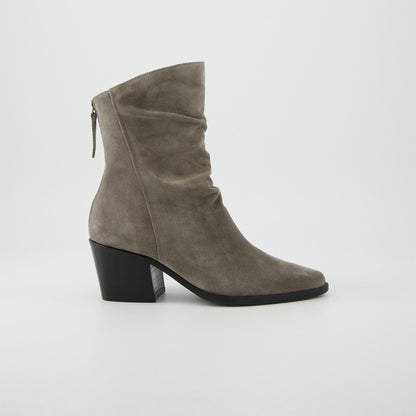 Grey Soft Suede Heel Boot