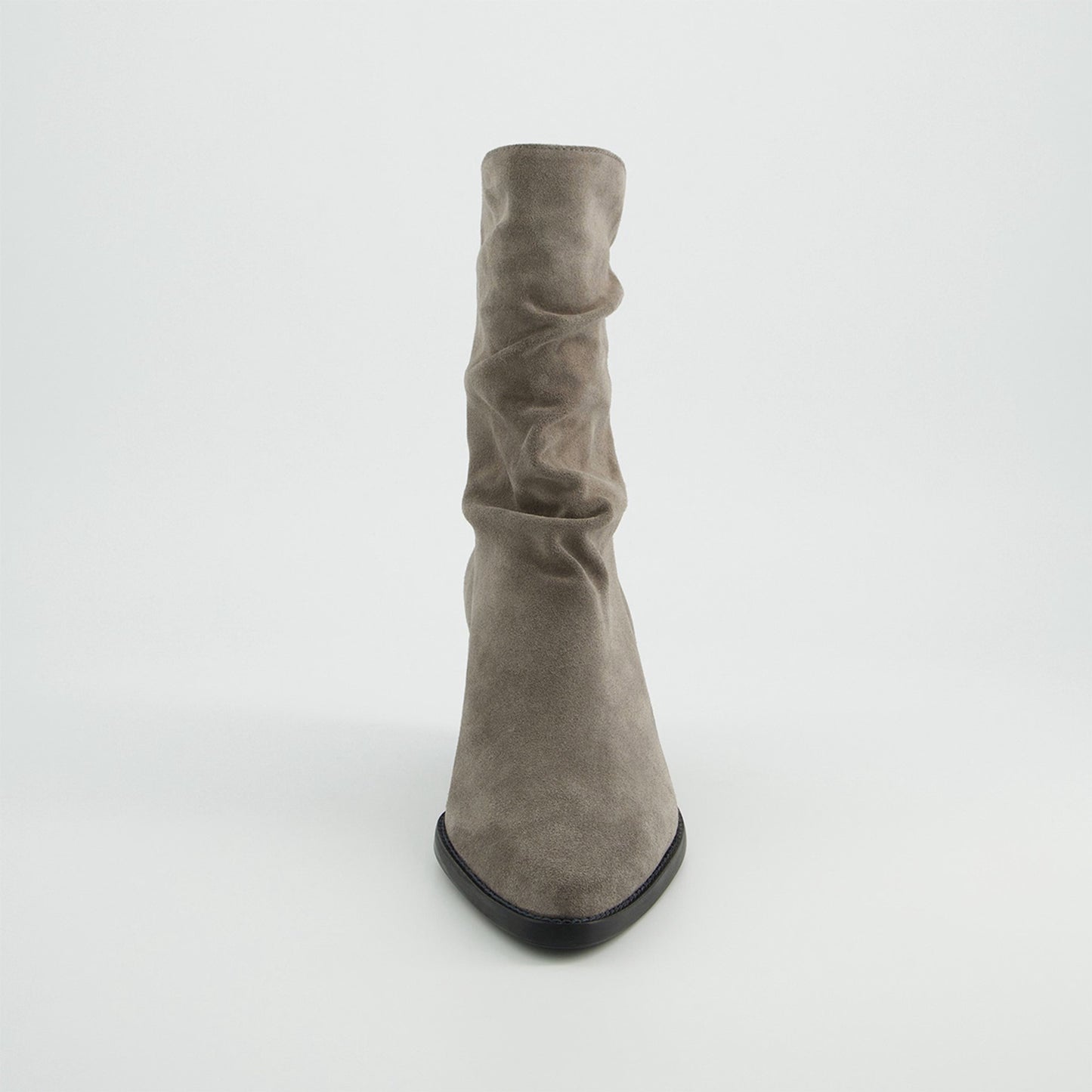 Grey Soft Suede Heel Boot