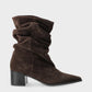 CPH292 Suede Chocolate Heeled Boot