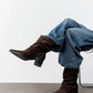 CPH292 Suede Chocolate Heeled Boot