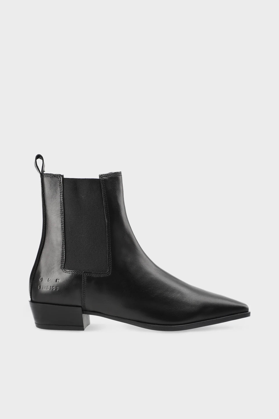 CPH294 Leather Black Pointed Chelsea boot