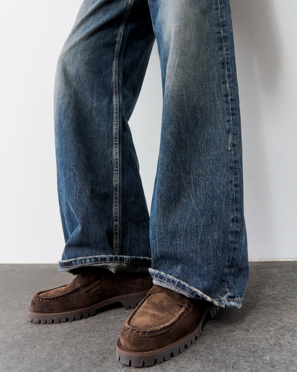 CPH848 Suede Chocolate Penny Loafer