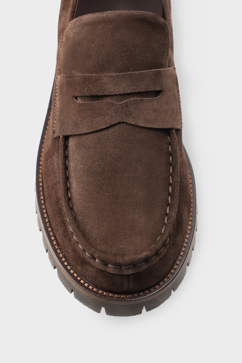 CPH848 Suede Chocolate Penny Loafer