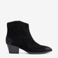 Fame Mid Heel Boot In Suede Black