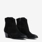 Fame Mid Heel Boot In Suede Black