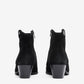 Fame Mid Heel Boot In Suede Black