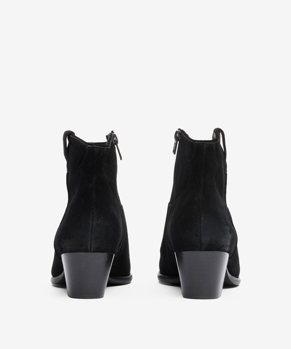 Fame Mid Heel Boot In Suede Black