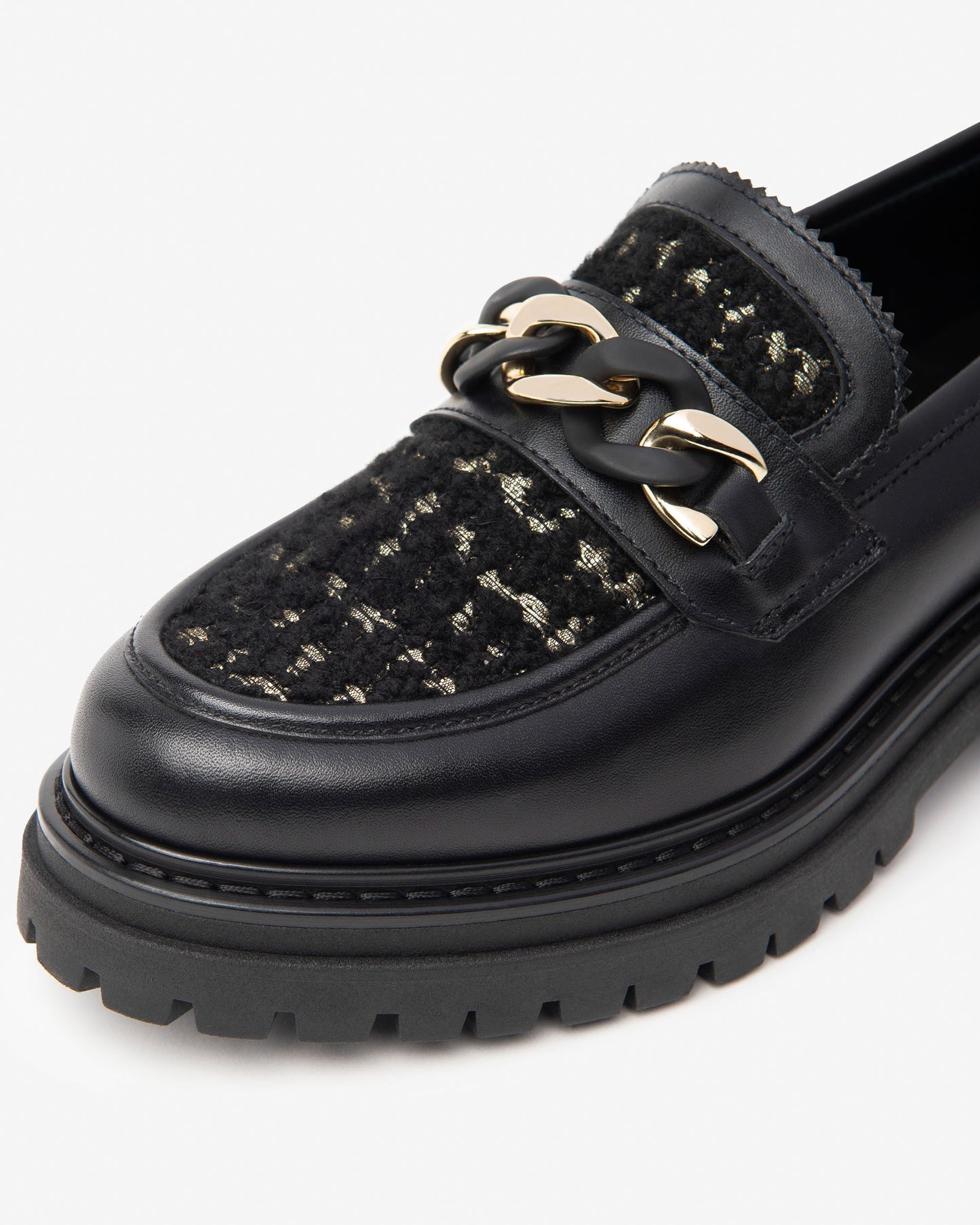 Loafer With Black Gold Detail