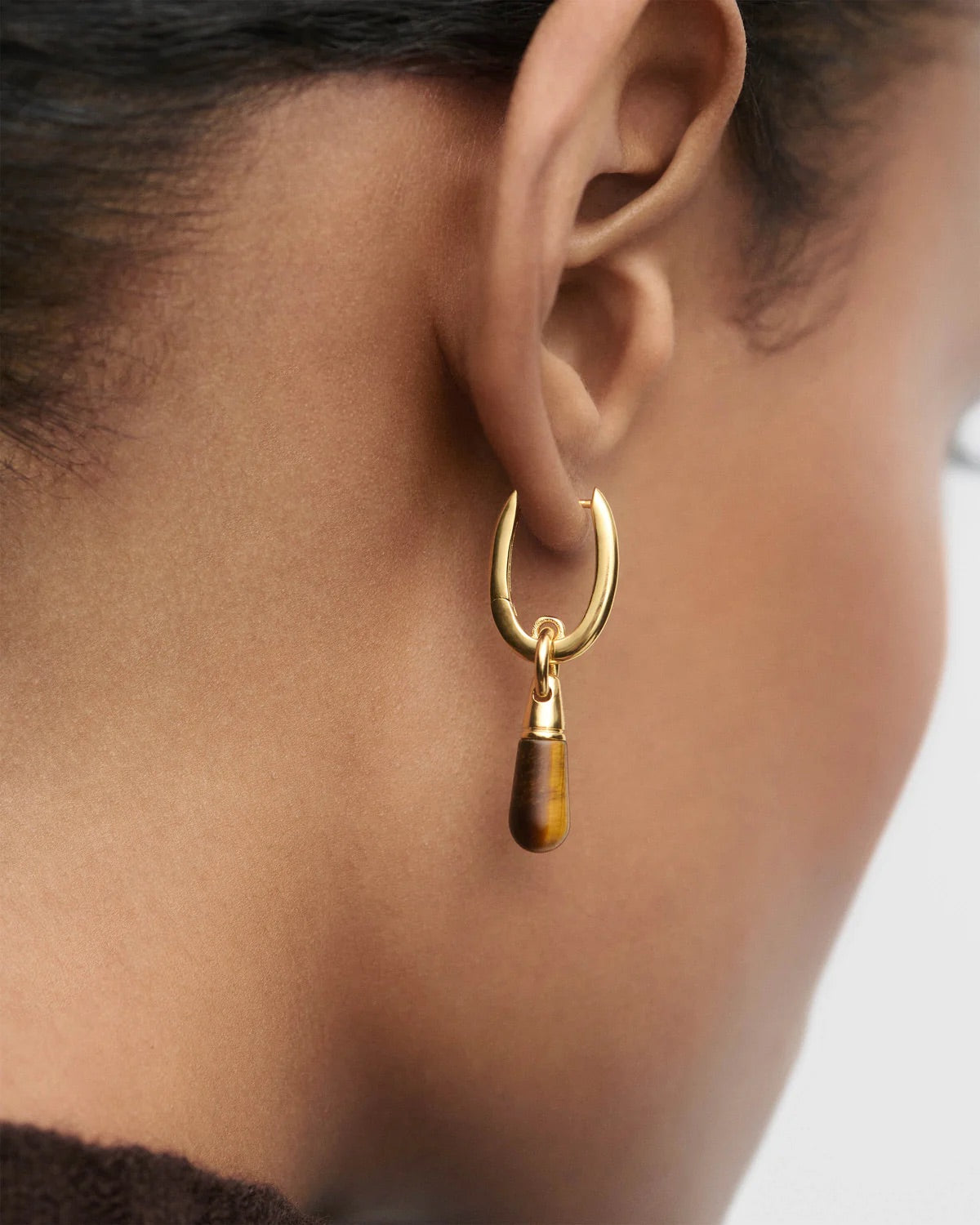 Tigers Eye Jupiter Earring