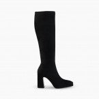 High Suede Boot With Stitching