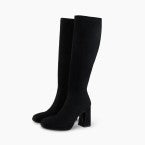 High Suede Boot With Stitching