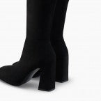 High Suede Boot With Stitching