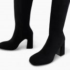 High Suede Boot With Stitching