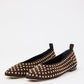 Studded Ballerina In Chocolate Suede