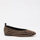 Studded Ballerina In Chocolate Suede