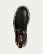 Top view of Alias Mae Rome black leather ankle boot showing branded insole