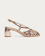 Anonymous Copenhagen Briddie 50 Platino Metallic Lizard Slingback Sandal, side profile