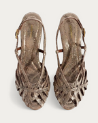 Anonymous Copenhagen Briddie 50 Platino Metallic Lizard Slingback Sandal, top view