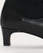 Anonymous Copenhagen Gaby 40 Black Leather Ankle Boot with Elastic, heel detail