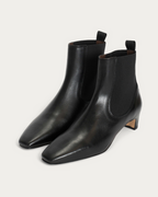 Anonymous Copenhagen Gaby 40 Black Leather Ankle Boot with Elastic, pair view