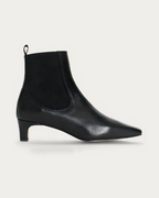 Anonymous Copenhagen Gaby 40 Black Leather Ankle Boot with Elastic, side profile