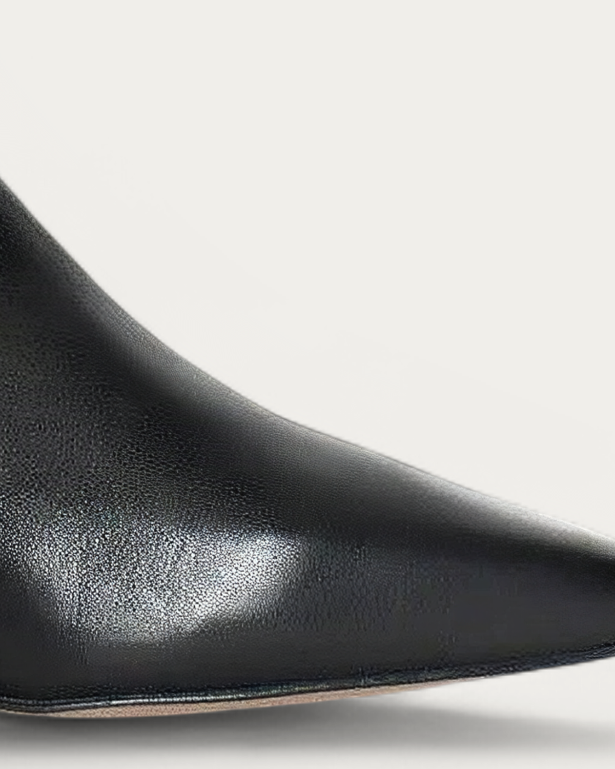 Anonymous Copenhagen Gaby 40 Black Leather Ankle Boot with Elastic, toe detail